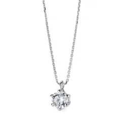Collier 585/14K Weissgold Diamant 0.25ct. 42 cm