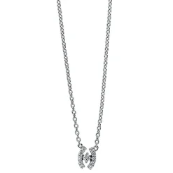 Collier 750/18K Weissgold Diamant 0.05ct. 42 cm