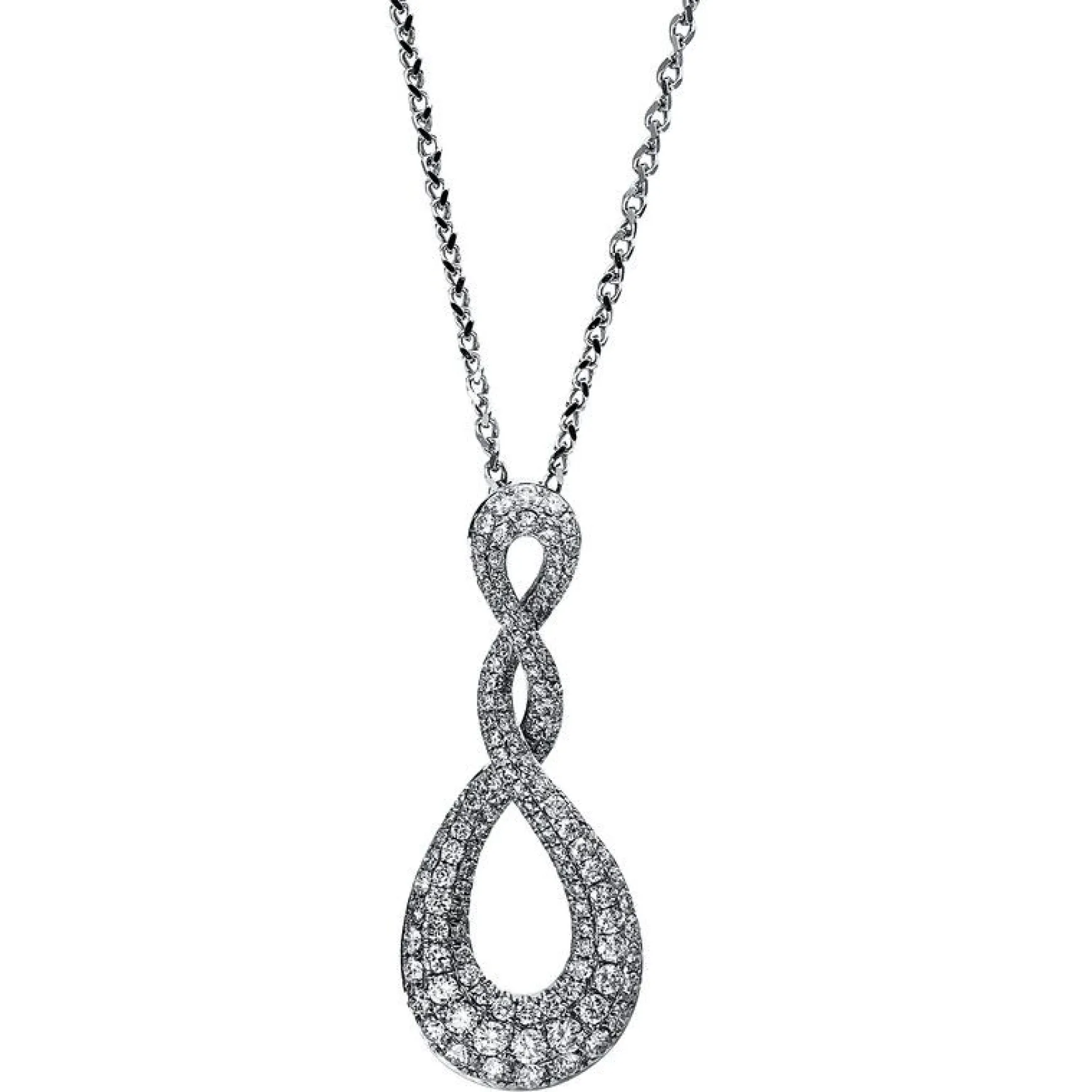 Collier 750/18K Weissgold Diamant 1ct. 45 cm