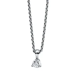 Collier 585/14K Weissgold Diamant 0.15ct. 42 cm