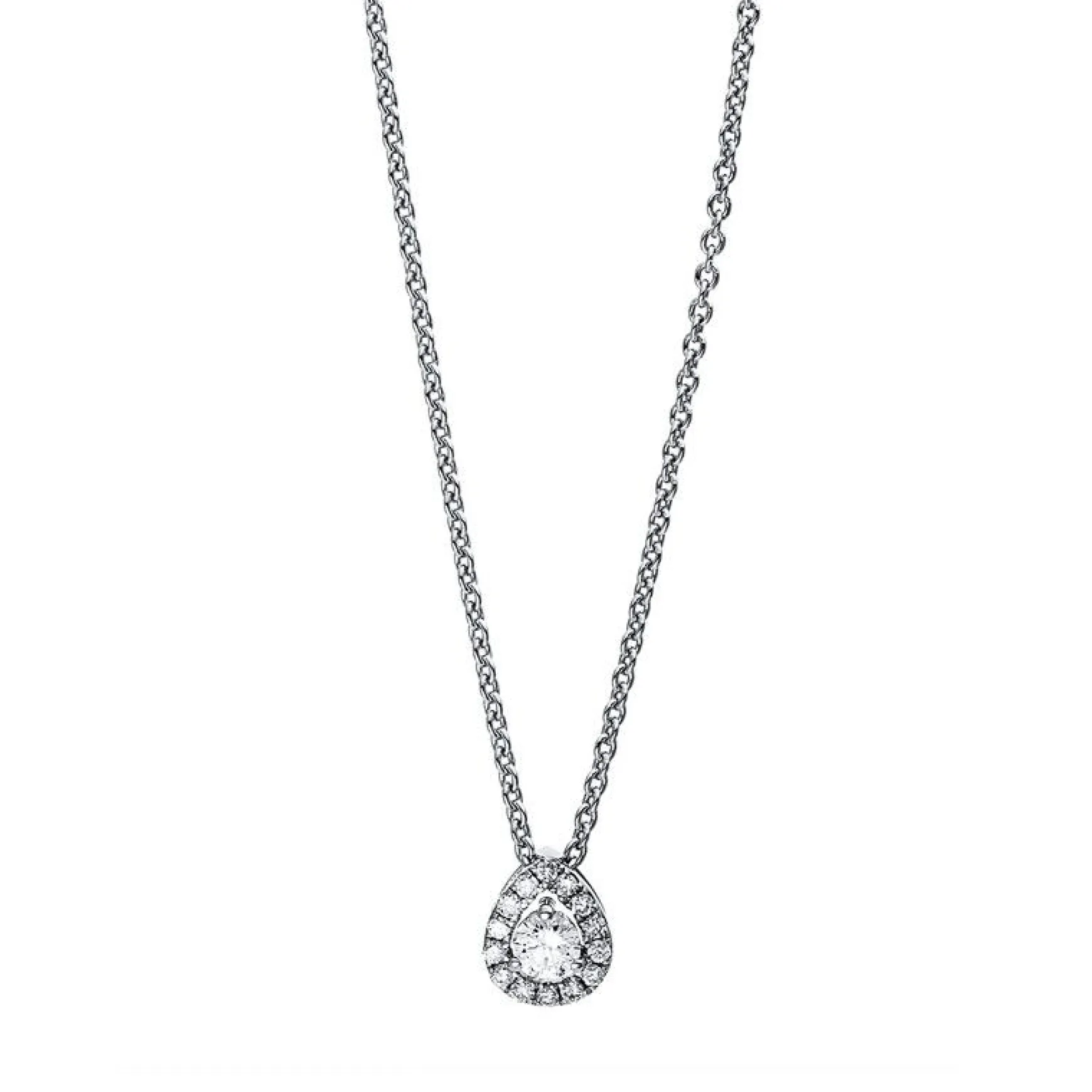Collier 750/18K Weissgold Diamant 0.18ct.