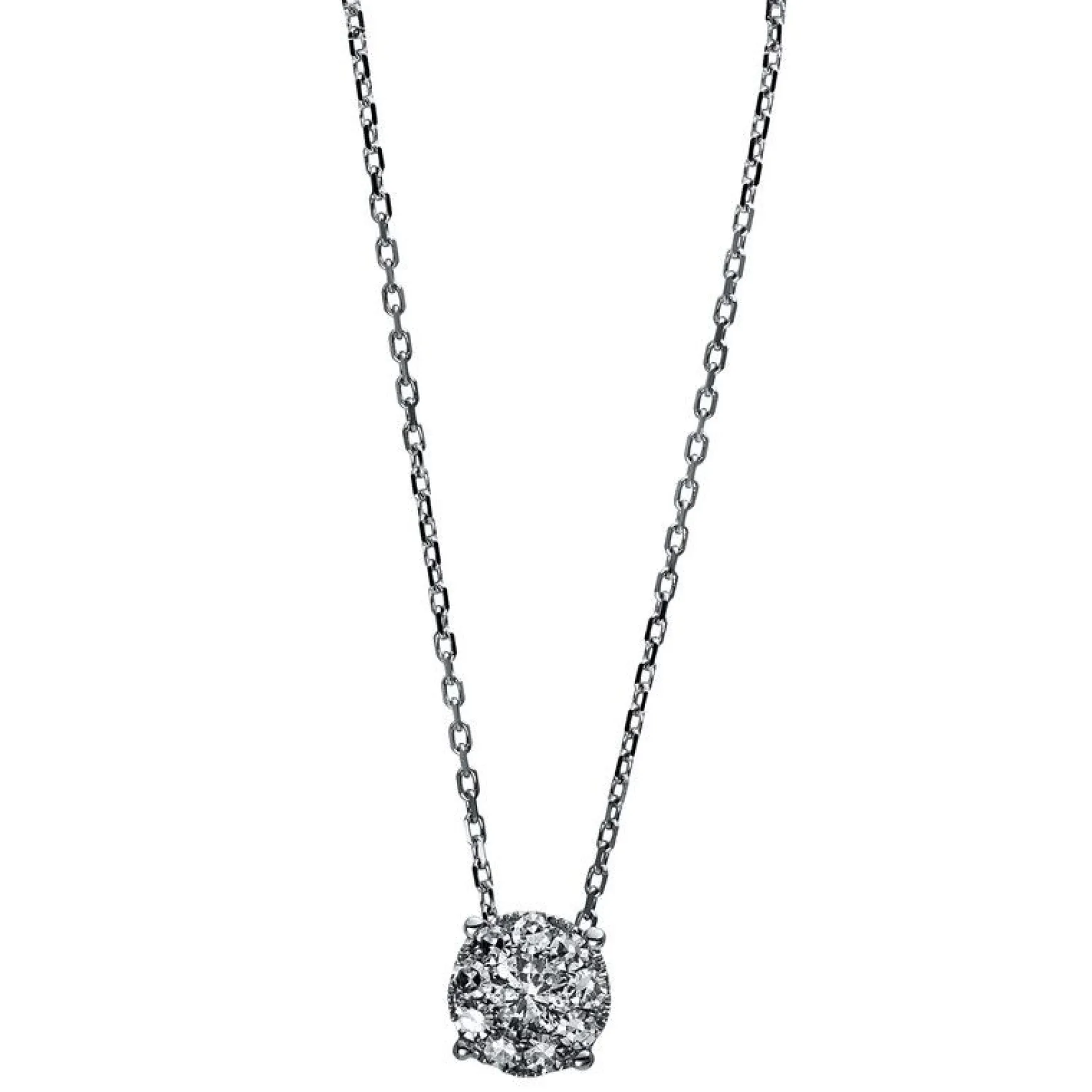 Collier 750/18K Weissgold Diamant 0.41ct. 40 cm