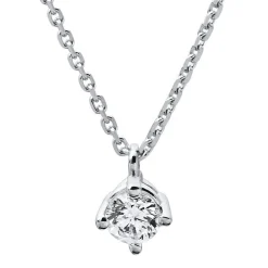 Collier 585/14K Weissgold Diamant 0.2ct. 42 cm