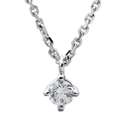 Collier 585/14K Weissgold Diamant 0.25ct. 42 cm