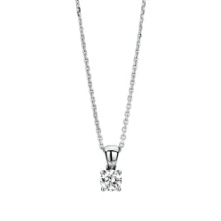 Collier 585/14K Weissgold Diamant 0.2ct. 42 cm
