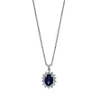 Collier 585/14K Weissgold Diamant 0.25ct. Safir 0.92ct.
