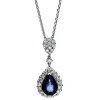 Collier 750/18K Weissgold Diamant 0.42ct. Safir 1.09ct.