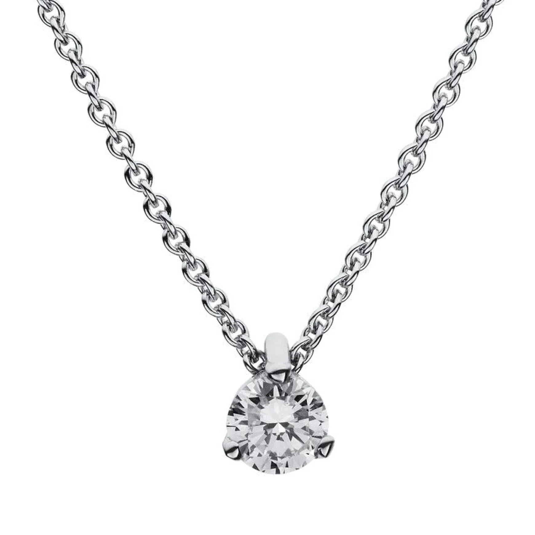 Collier 750/18K Weissgold Diamant 0.25ct. 42 cm
