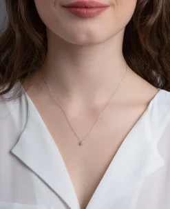 Collier 585/14K Weissgold Diamant 0.15ct.