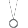 Collier 585/14K Weissgold Kreis Diamant 0.12ct. 40 cm