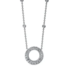 Collier 750/18K Weissgold Kreis Diamant 0.93ct. 45 cm