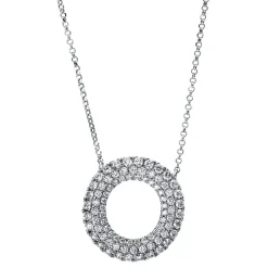 Collier 750/18K Weissgold Kreis Diamant 0.8ct. 42 cm
