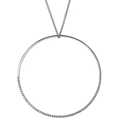 Collier 750/18K Weissgold Kreis Diamant 0.31ct. 45 cm