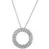 Collier 750/18K Weissgold Kreis Diamant 0.5ct. 42 cm