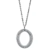Collier 585/14K Weissgold Oval Diamant 0.12ct. 40 cm