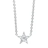 Collier 585/14K Weissgold Stern Diamant 0.1ct. 43 cm