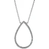 Collier 750/18K Weissgold Tropfen Diamant 0.17ct. 40 cm