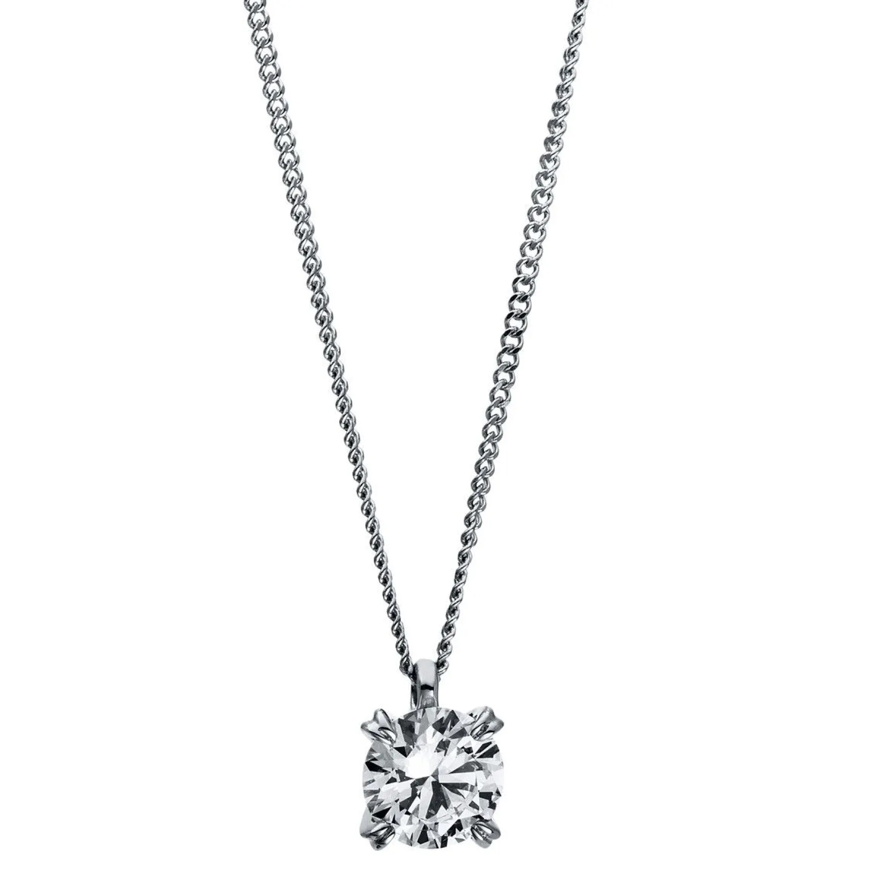 Collier 750/18K Weissgold/Platin 950 Diamant 0.5ct.