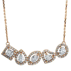 Collier 750/18K Weissgold/Rotgold Diamant 1.23ct.