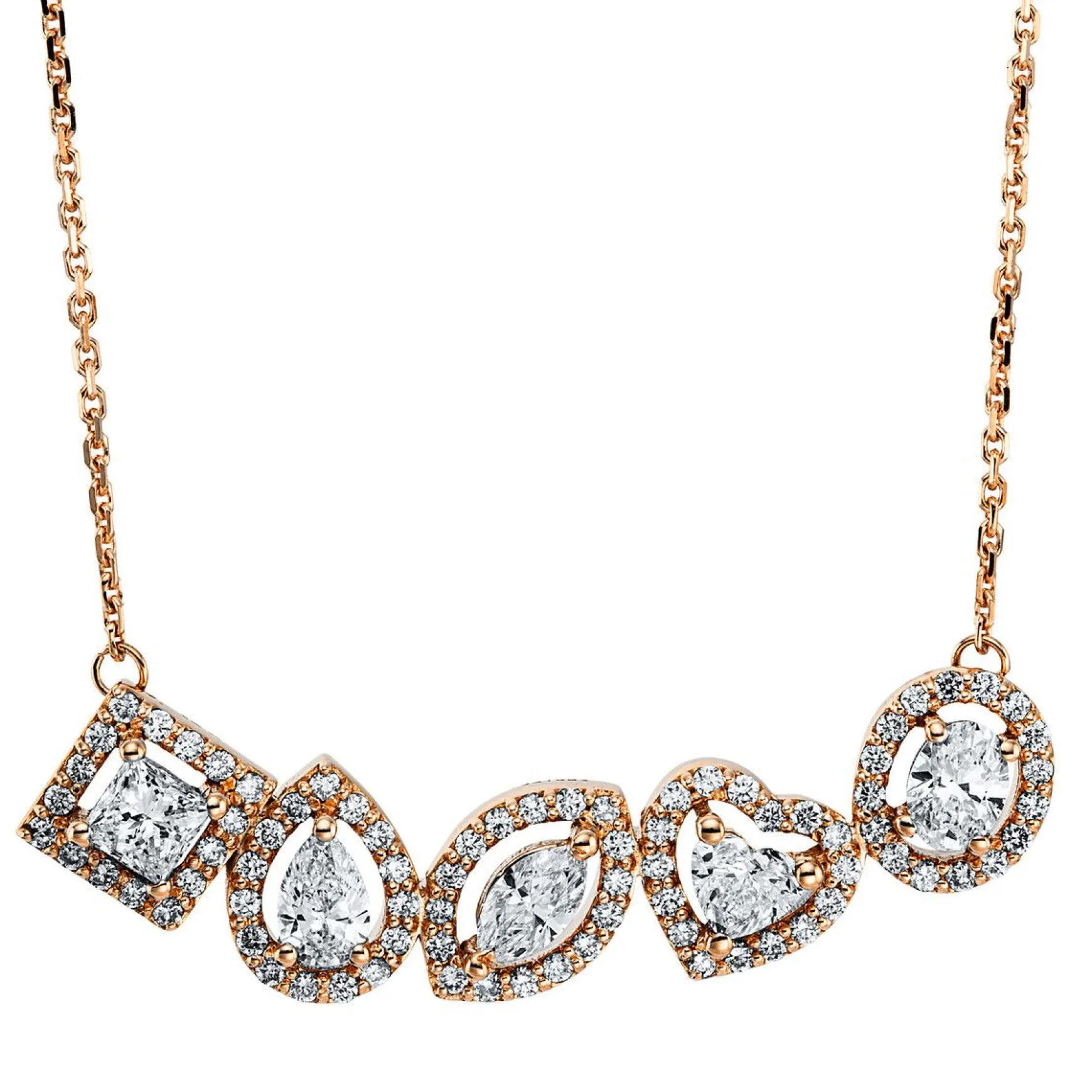 Collier 750/18K Weissgold/Rotgold Diamant 1.23ct.