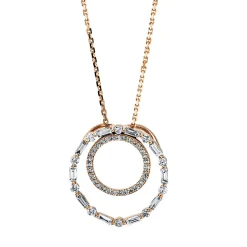 Collier 750/18K Weissgold/Rotgold Diamant 0.42ct.