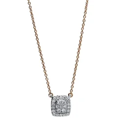 Collier 750/18K Weissgold/Rotgold Diamant 0.16ct.