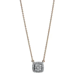 Collier 750/18K Weissgold/Rotgold Diamant 0.25ct.