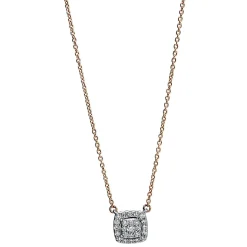 Collier 750/18K Weissgold/Rotgold Diamant 0.15ct.