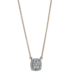 Collier 750/18K Weissgold/Rotgold Diamant 0.25ct.