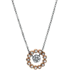 Collier 750/18K Weissgold/Rotgold Diamant 0.45ct.