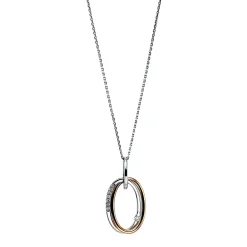 Collier 750/18K Weissgold/Rotgold Diamant 0.03ct.