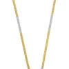 Collier Königskette Bicolor Gelbgold-/Weissgold 750, 2mm, 42cm