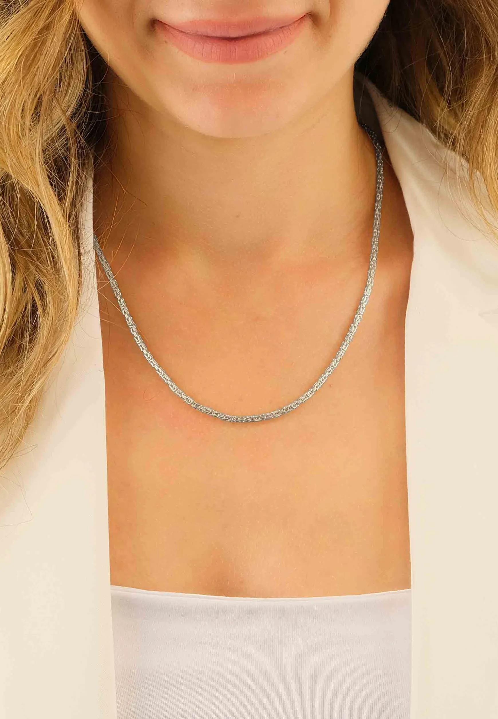 Collier Königskette klassisch Weissgold 750, 2mm, 45cm