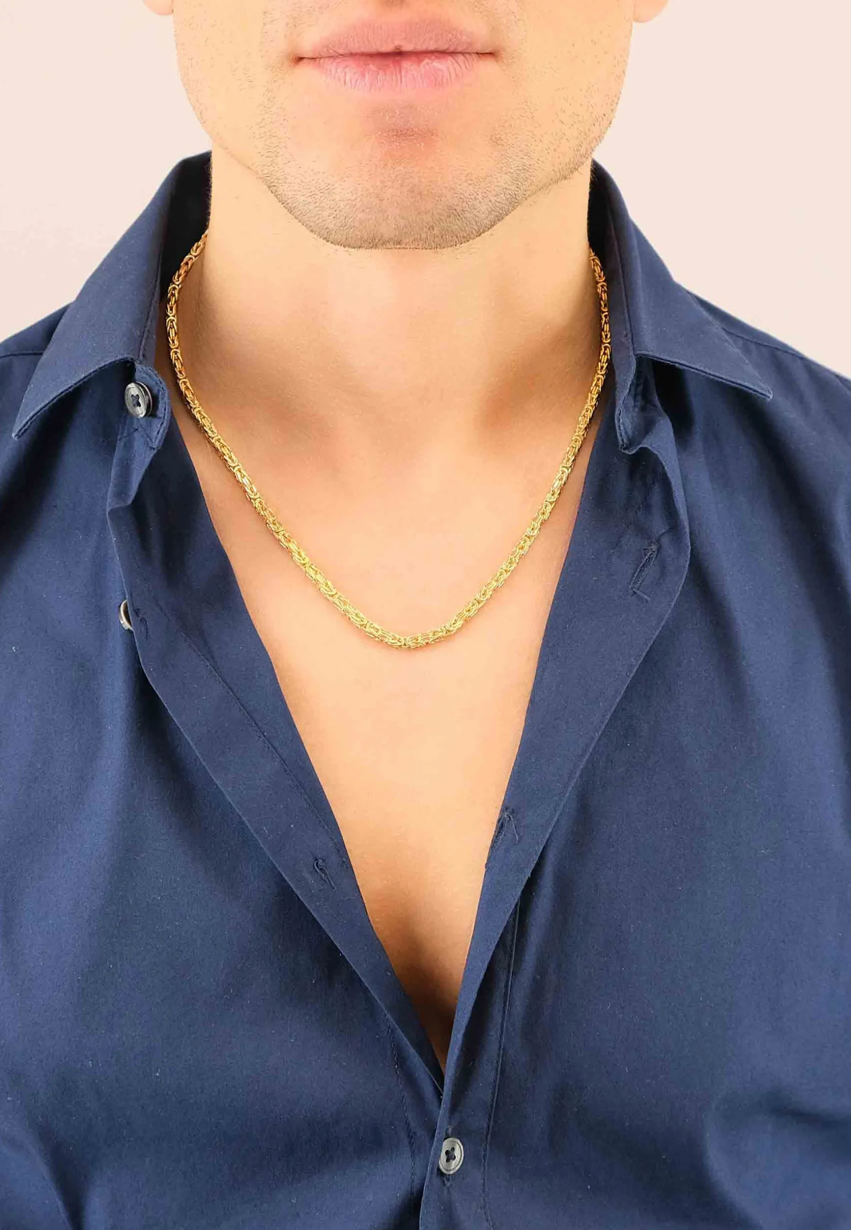 Collier Königskette klassisch Gelbgold 750, 3.5mm, 50cm