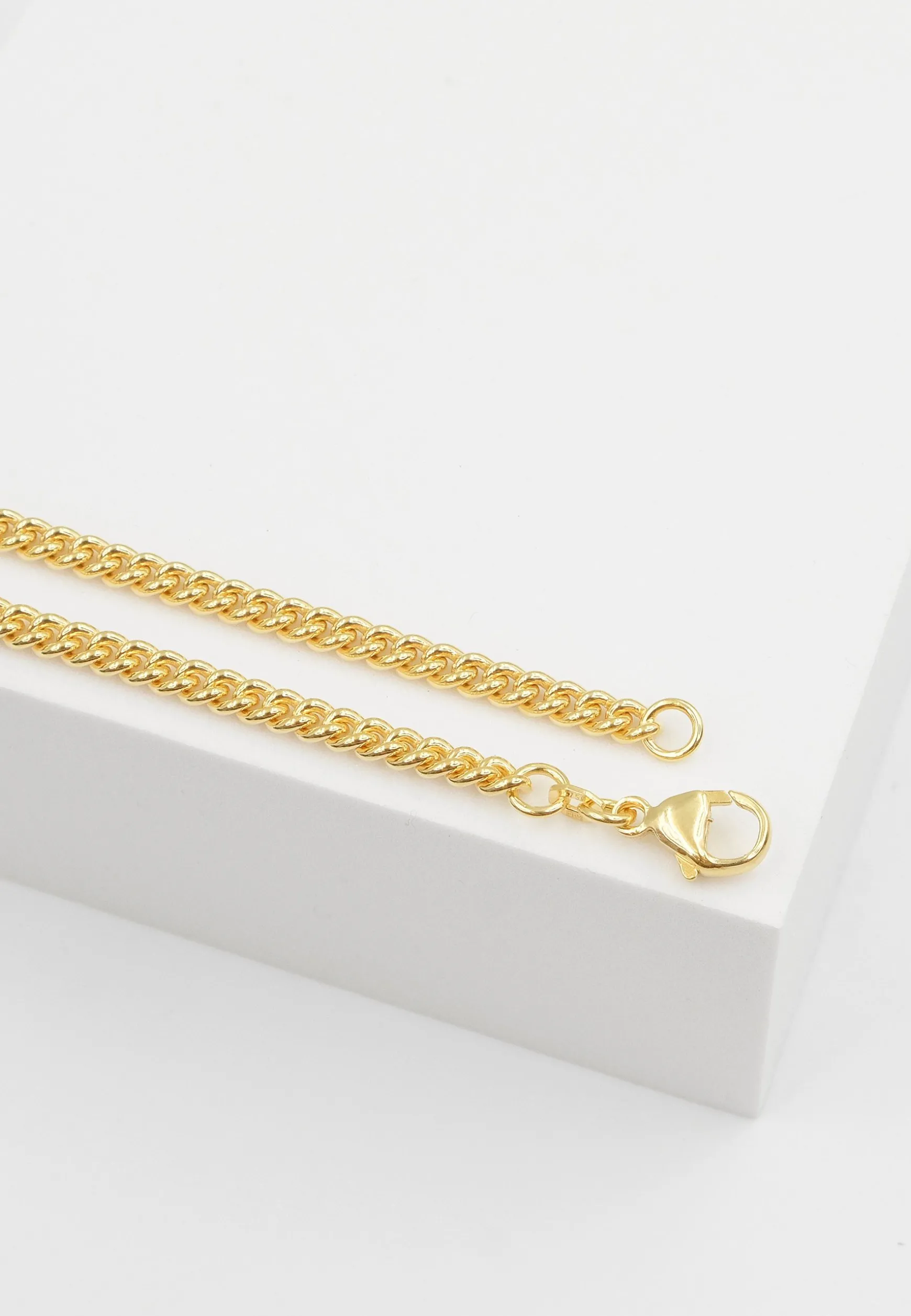 Collier Panzer Gelbgold 750, 4mm, 45cm
