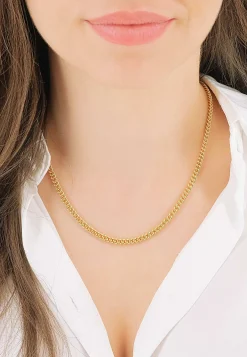 Collier Panzer Gelbgold 750, 4mm, 45cm