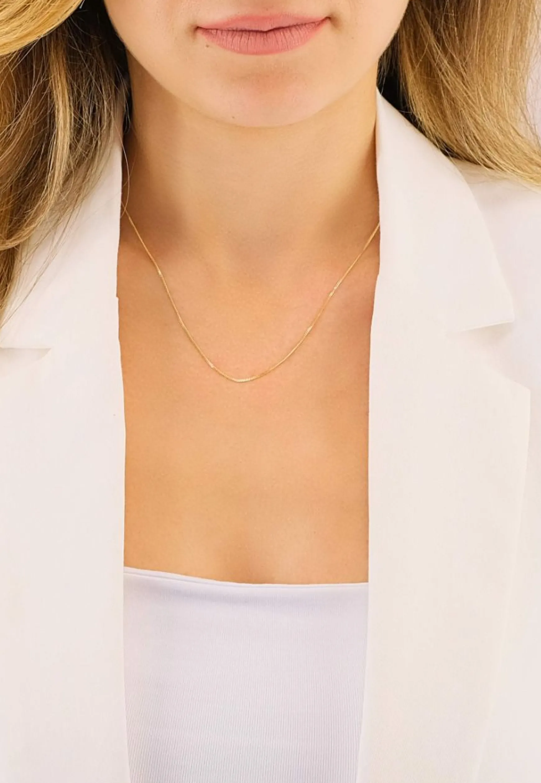 Collier Panzer Gelbgold 750, 1mm, 38cm