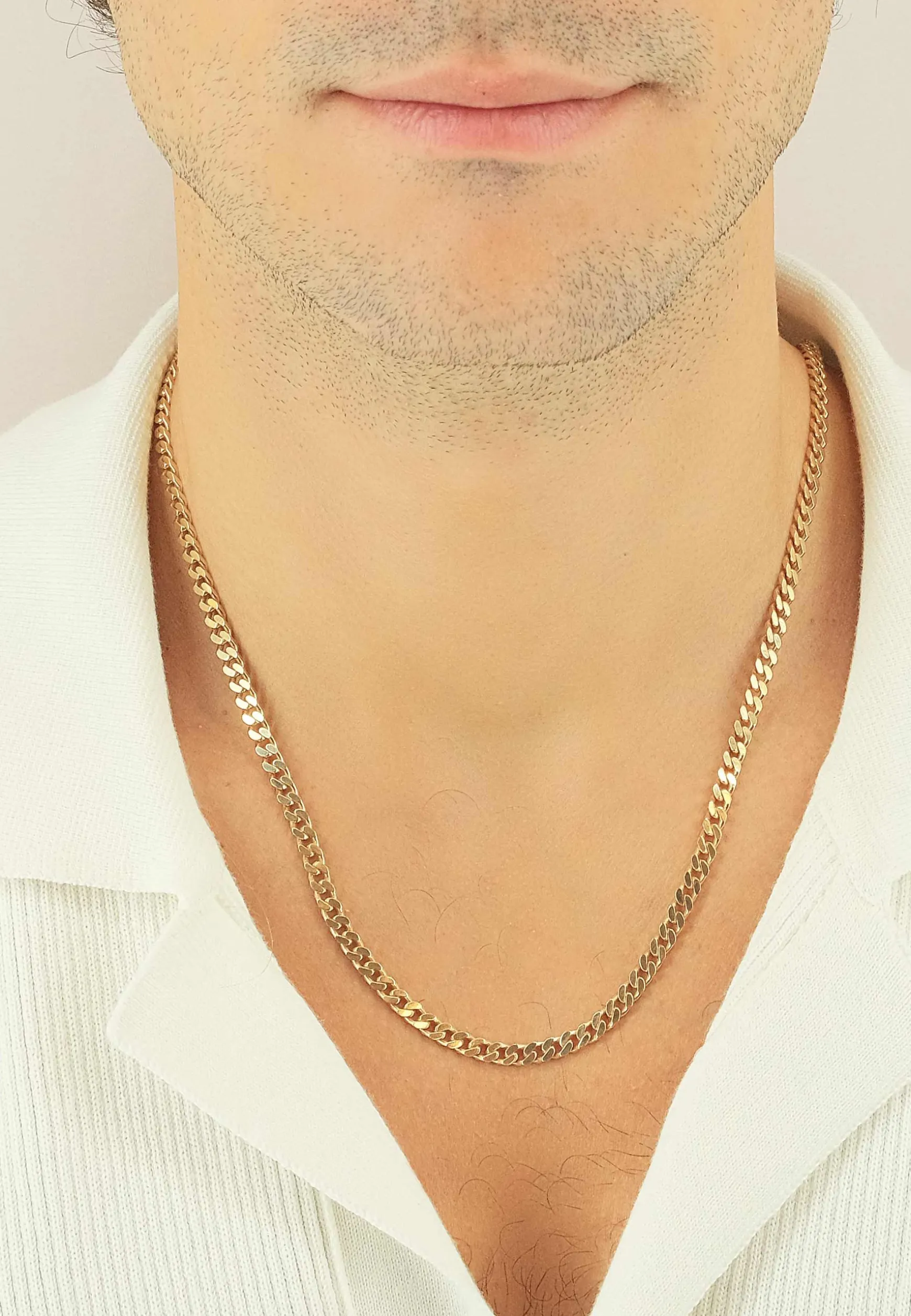 Collier Panzer Gelbgold 750, 4.2mm, 50cm