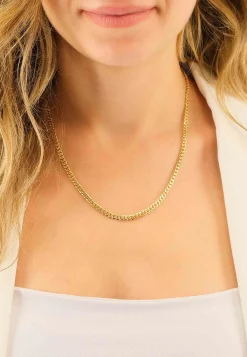 Collier Panzer Gelbgold 750, 4mm, 45cm