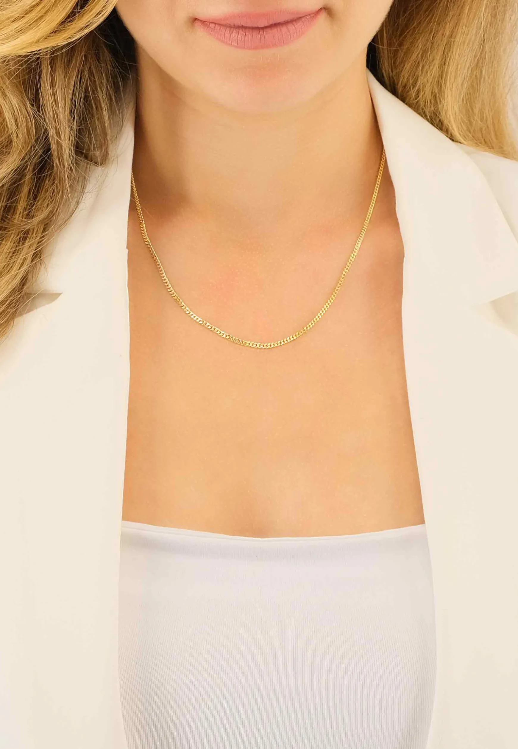 Collier Panzer Gelbgold 375, 2.1mm, 55cm