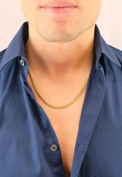 Collier Panzer Gelbgold 375, 4mm, 50cm