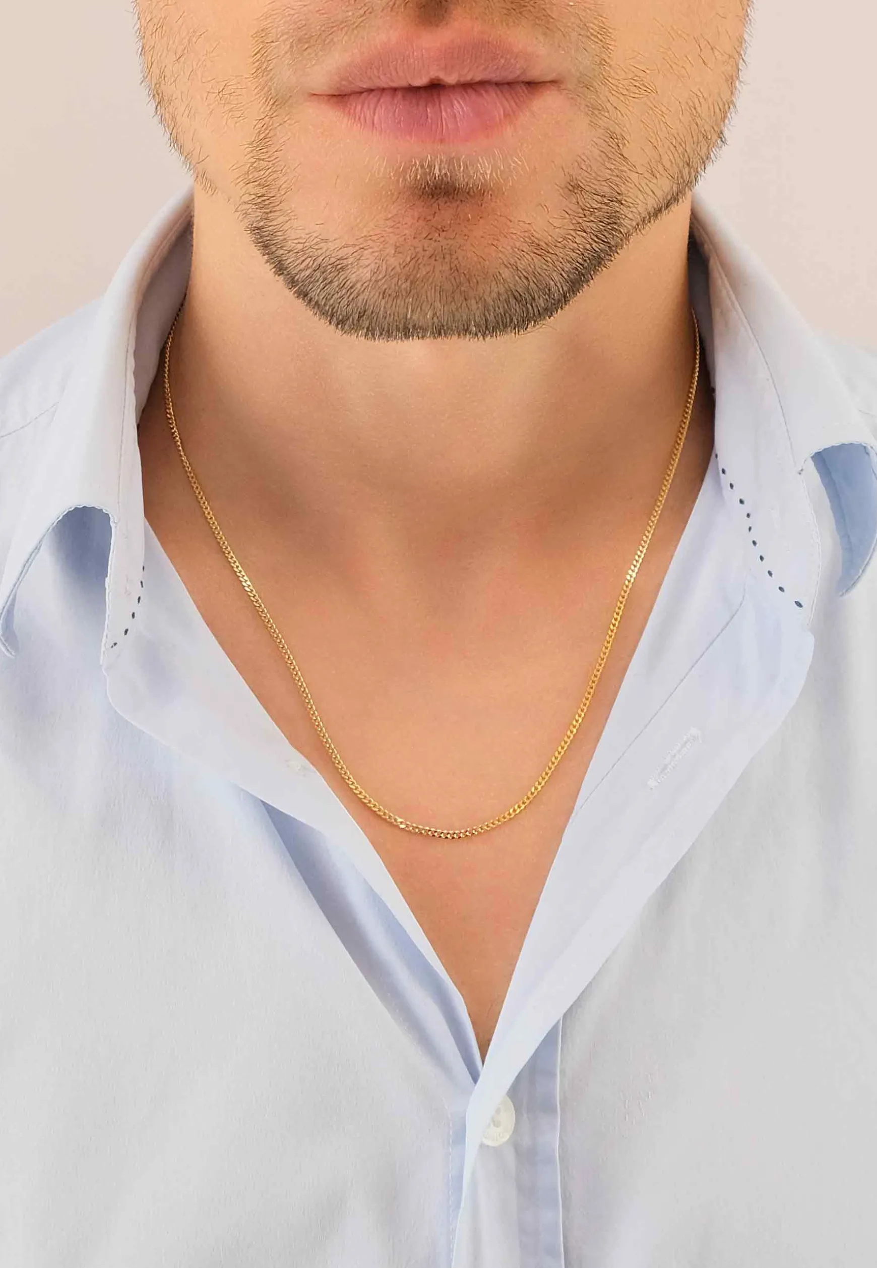 Collier Panzer Gelbgold 375, 1.7mm, 42cm