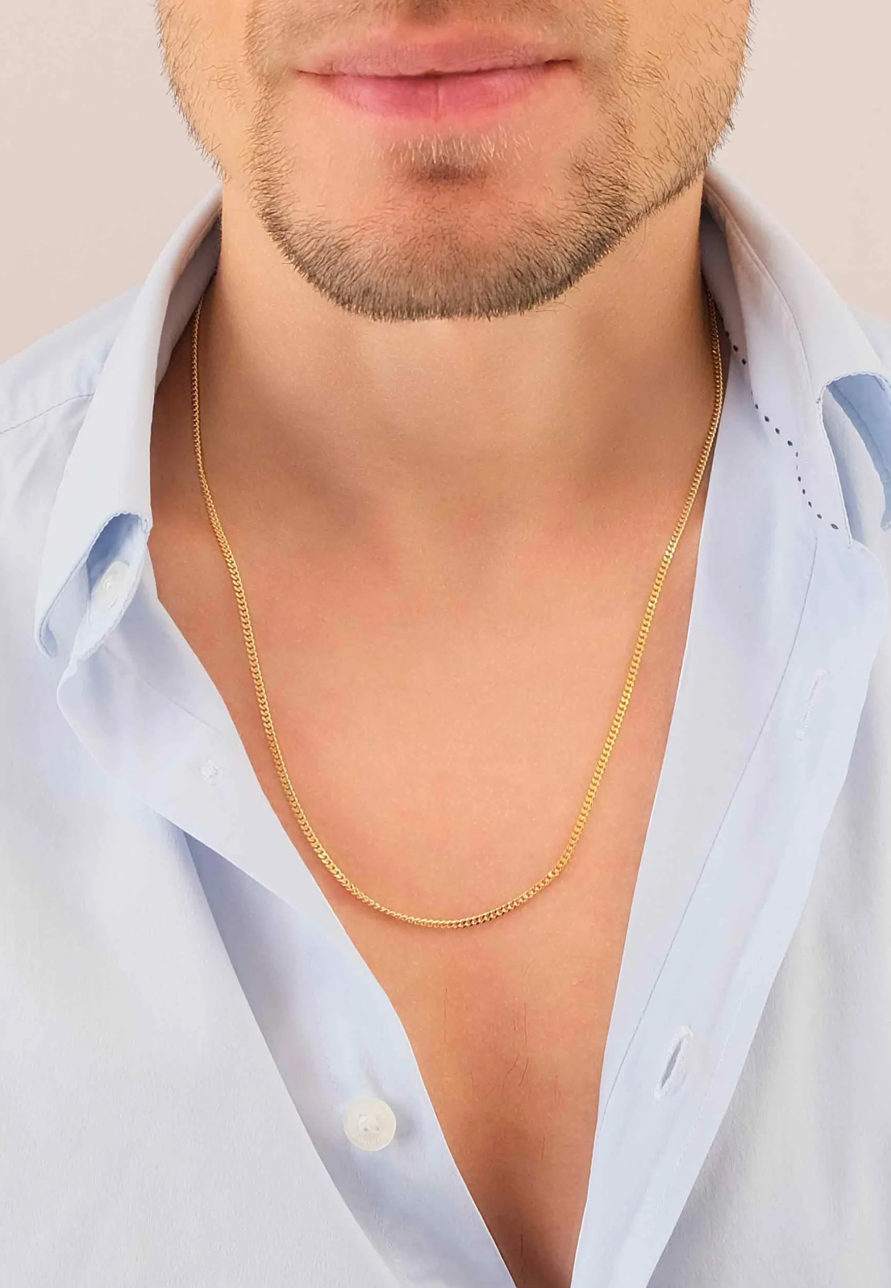 Collier Panzer Gelbgold 375, 2.1mm, 55cm