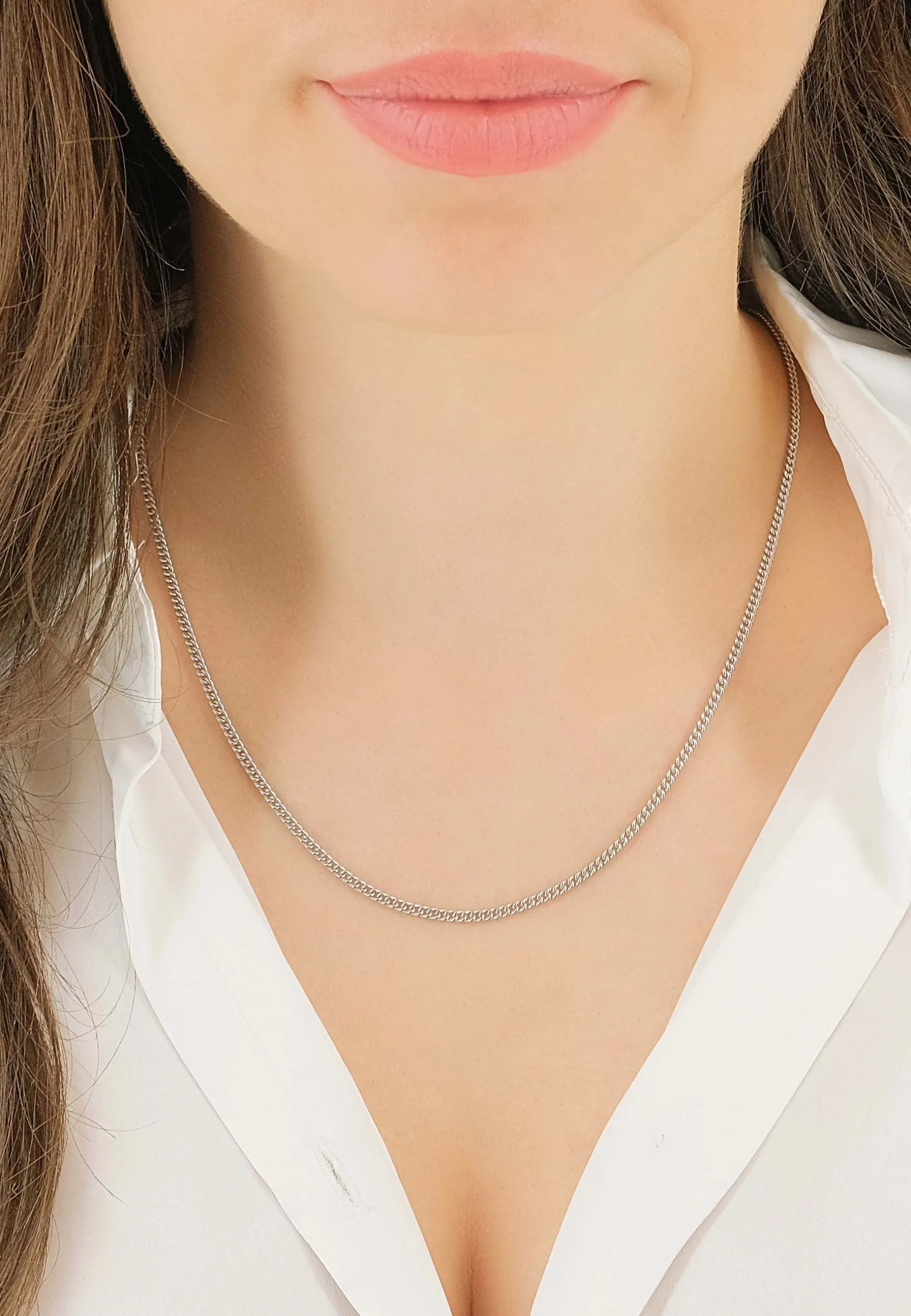 Collier Panzer Weissgold 750, 2.4mm, 45cm