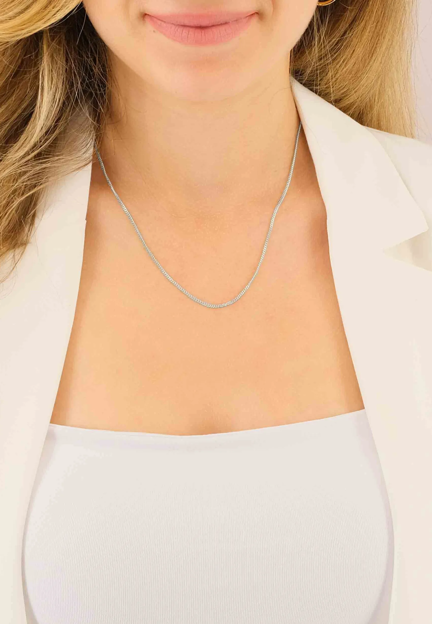 Collier Panzer Weissgold 750, 1.6mm, 45cm