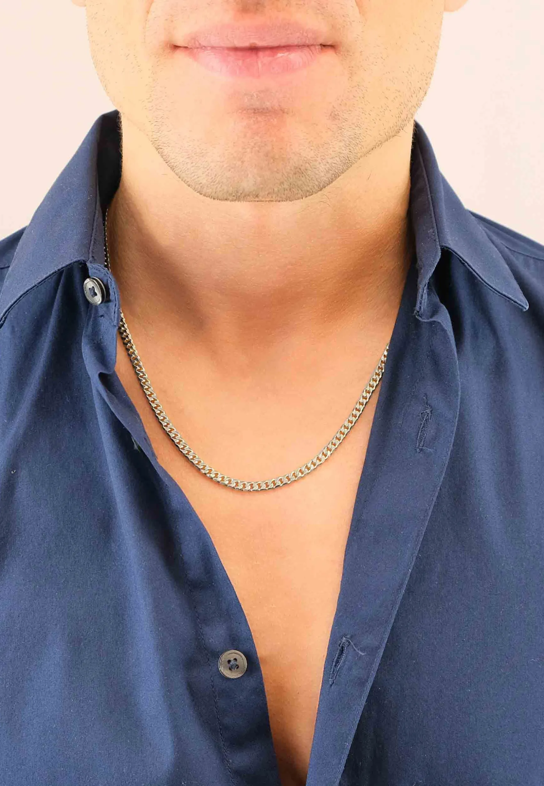 Collier Panzer Weissgold 375, 4mm, 50cm