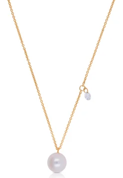 Collier Roségold 750 Akoya Perle 5.5-6mm Brillant 0.06ct.