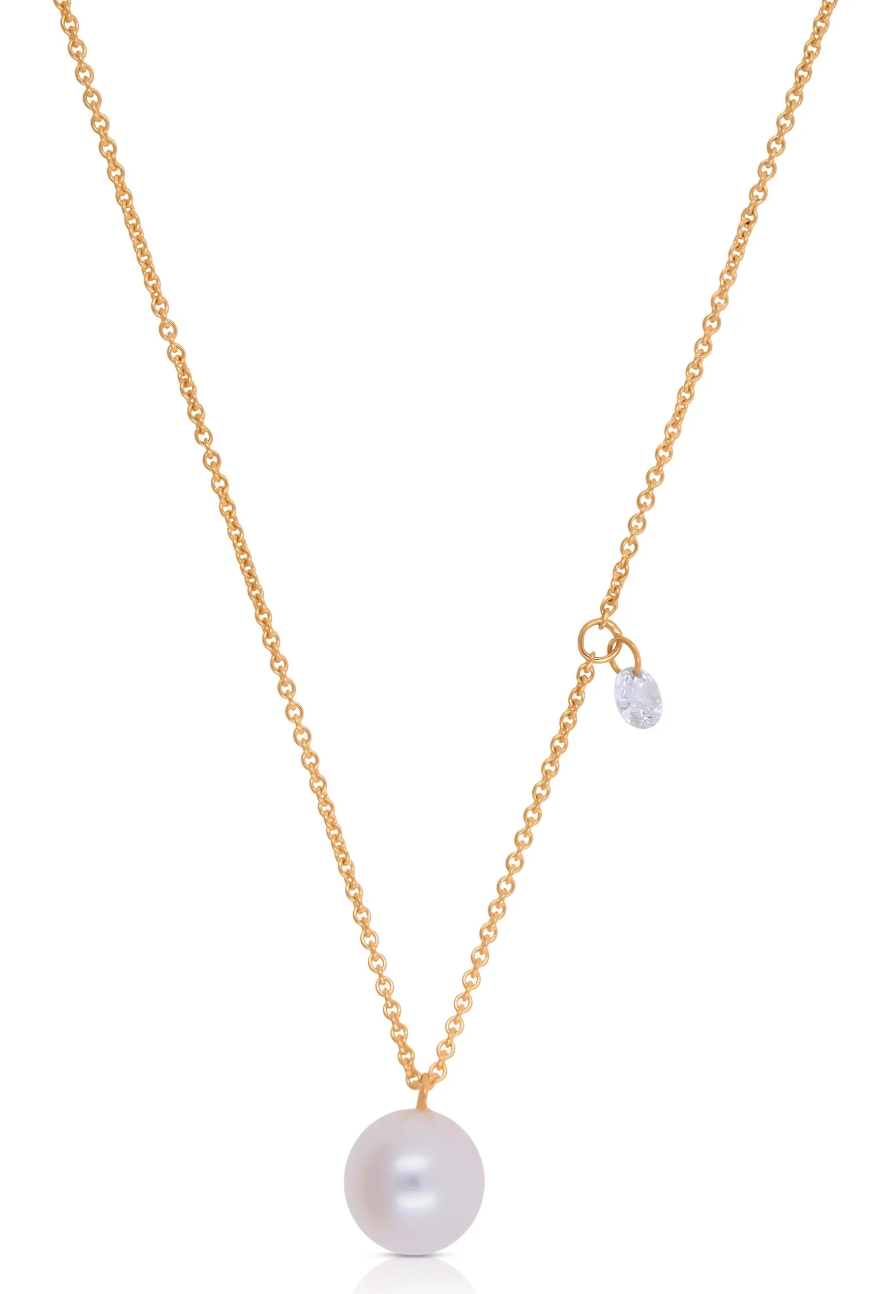 Collier Roségold 750 Akoya Perle 5.5-6mm Brillant 0.06ct.