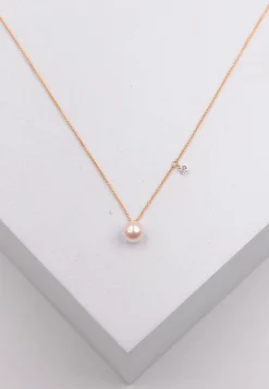 Collier Roségold 750 Akoya Perle 5.5-6mm Brillant 0.06ct.