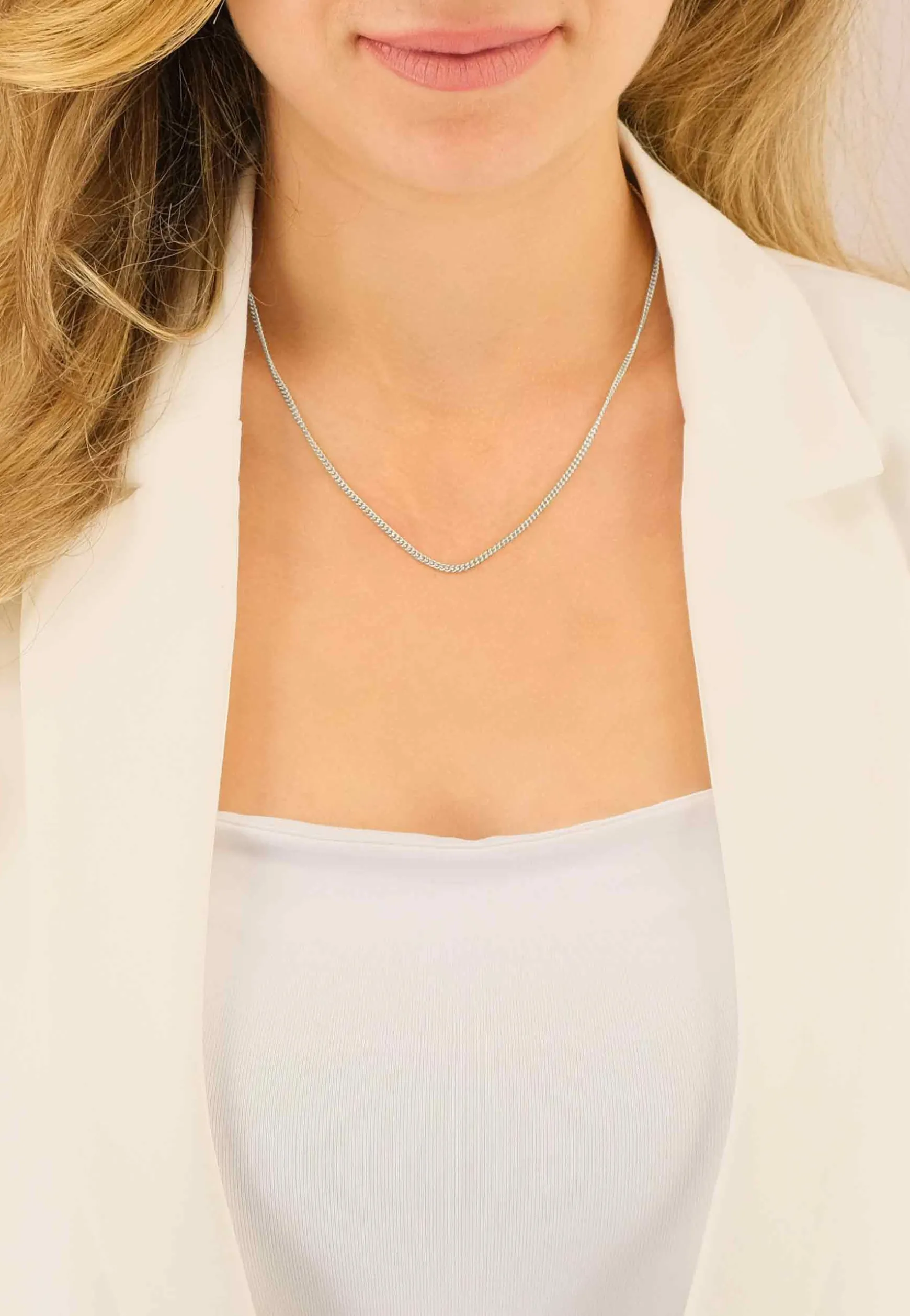 Collier Rundpanzer Weissgold 750, 2.1mm, 42cm